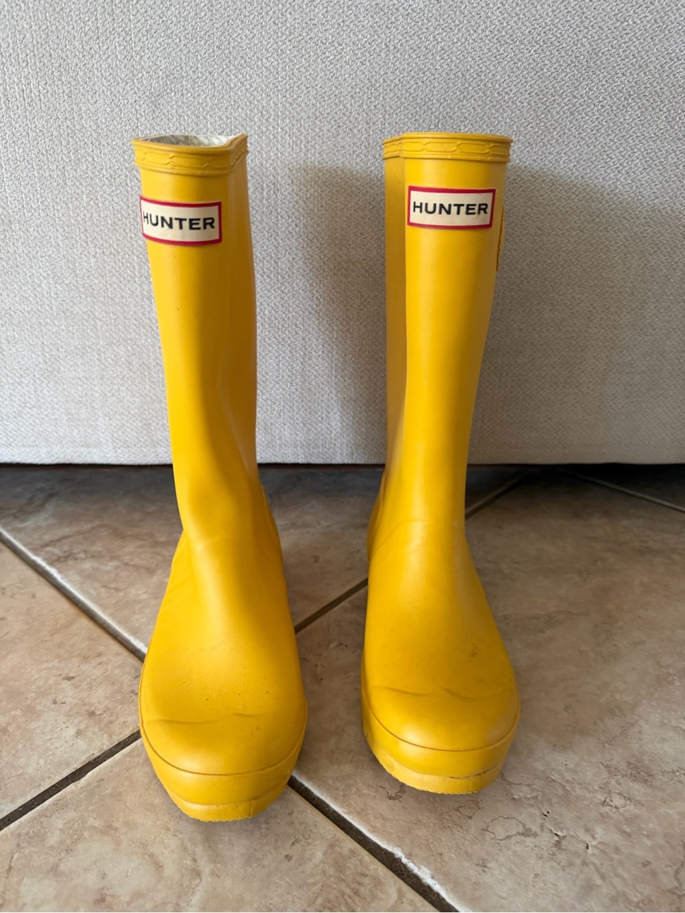 Hunter Kids Bright Yellow Tall Rain Boots